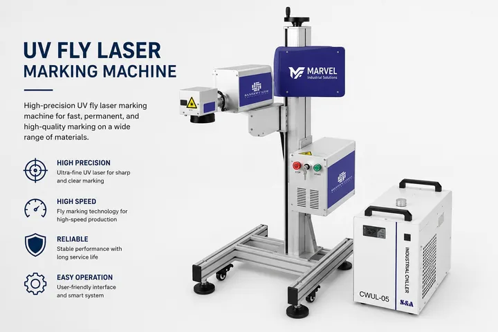 UV Fly Laser Marking Machine for inline high-speed packaging